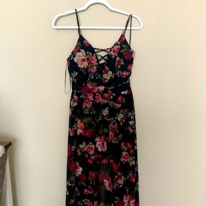 Floor length Hi-Lo romper/dress